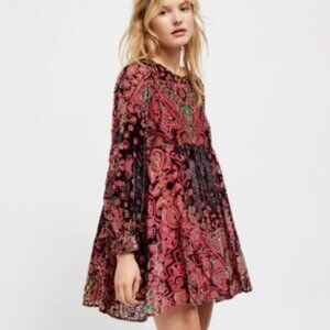 Free People "Mirror Mirror" Velvet Mini Dress